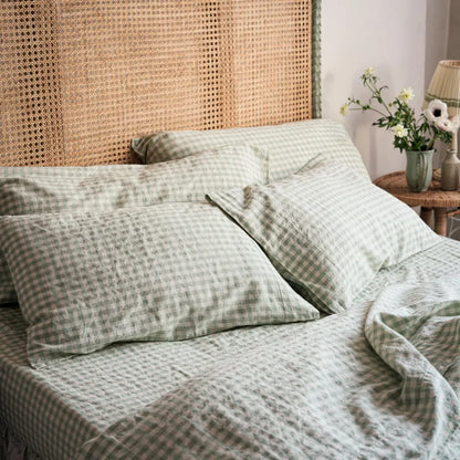 Honey Sage Green Linen Pillowcase (Pair)-Piglet in Bed-Thistle Hill