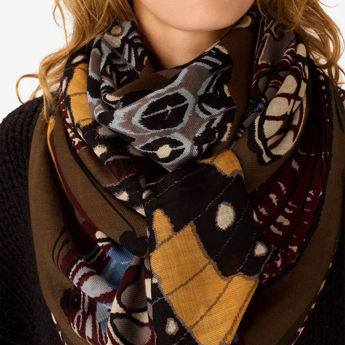 Inoui Editions 130 Papillons Khaki Scarf-Inoui Editions-Thistle Hill