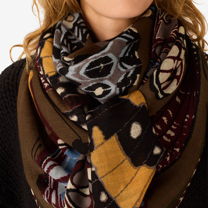 Inoui Editions 130 Papillons Khaki Scarf-Inoui Editions-Thistle Hill