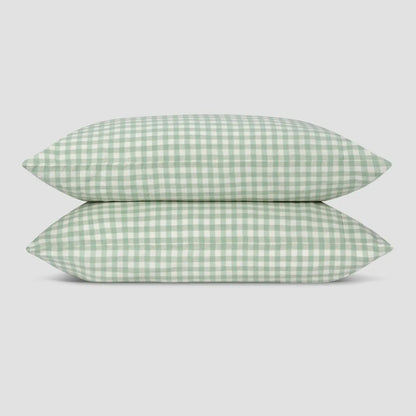 Honey Sage Green Linen Pillowcase (Pair)-Piglet in Bed-Thistle Hill