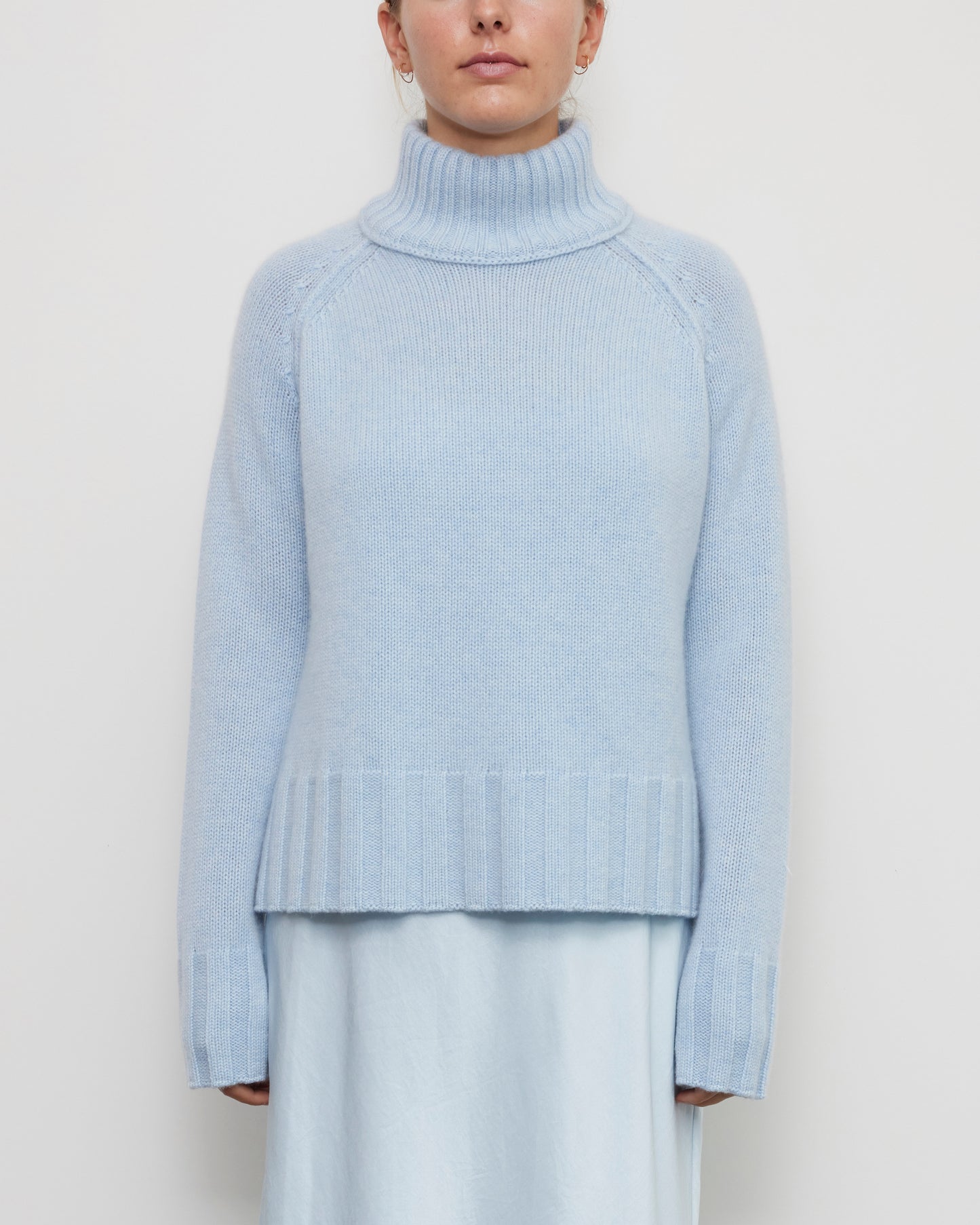 Brazeau Tricot Rib Mock Pullover Chambray