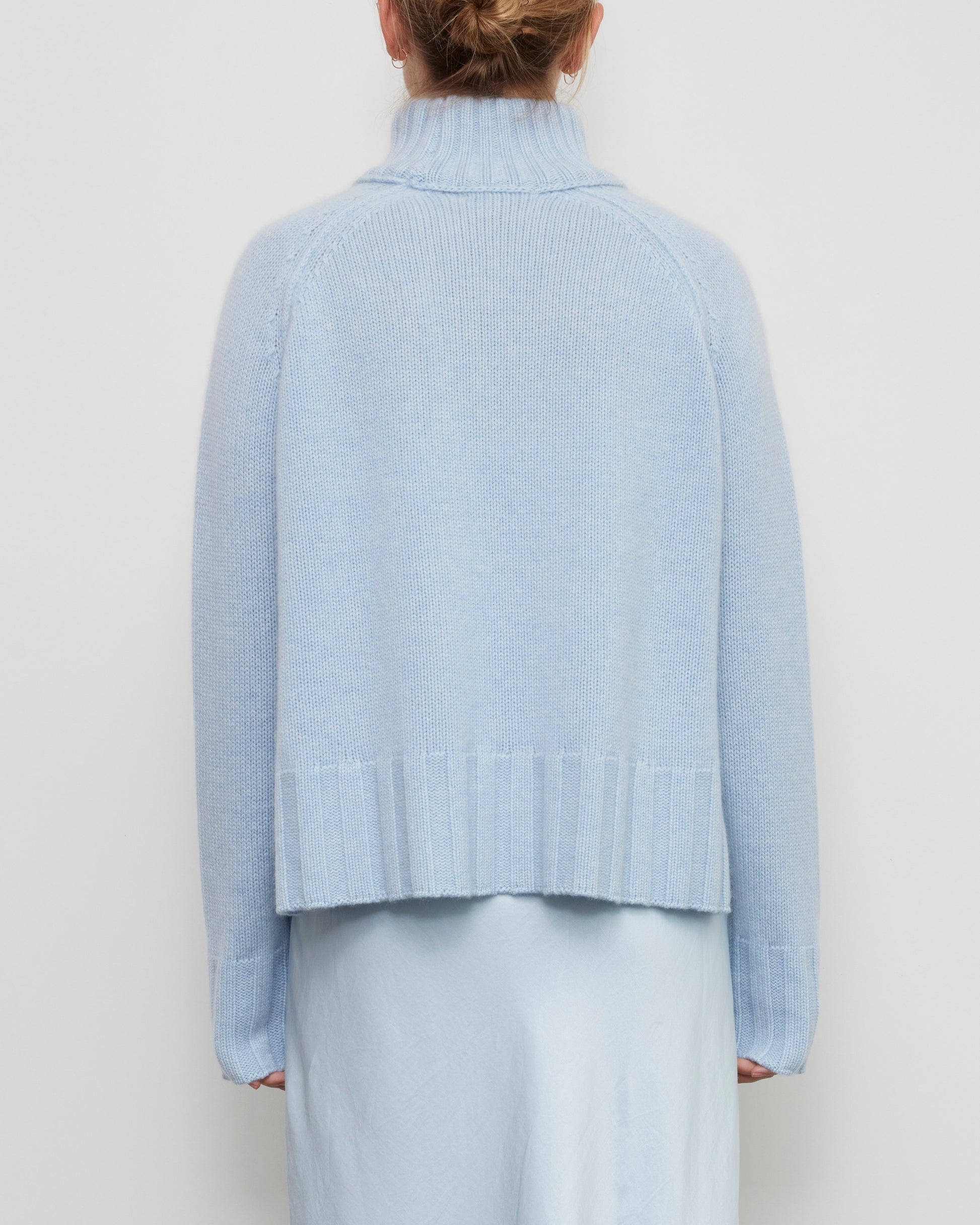 Brazeau Tricot Rib Mock Pullover Chambray-Brazeau Tricot-Thistle Hill