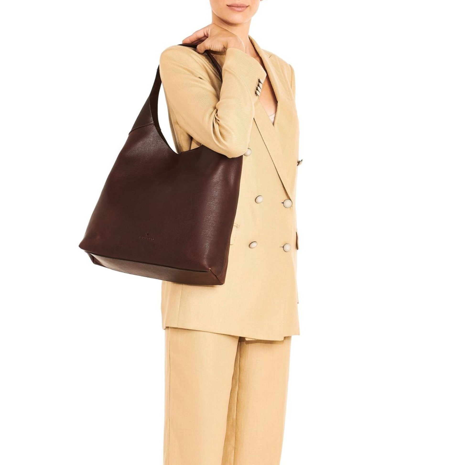 Il Bisonte Le Laudi Shoulder Bag in Vintage Leather Coffee-Il Bisonte-Thistle Hill