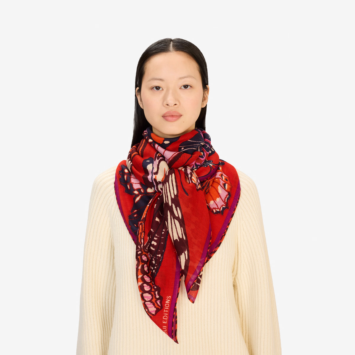 Inoui Editions 130 Papillons Red Scarf-Inoui Editions-Thistle Hill