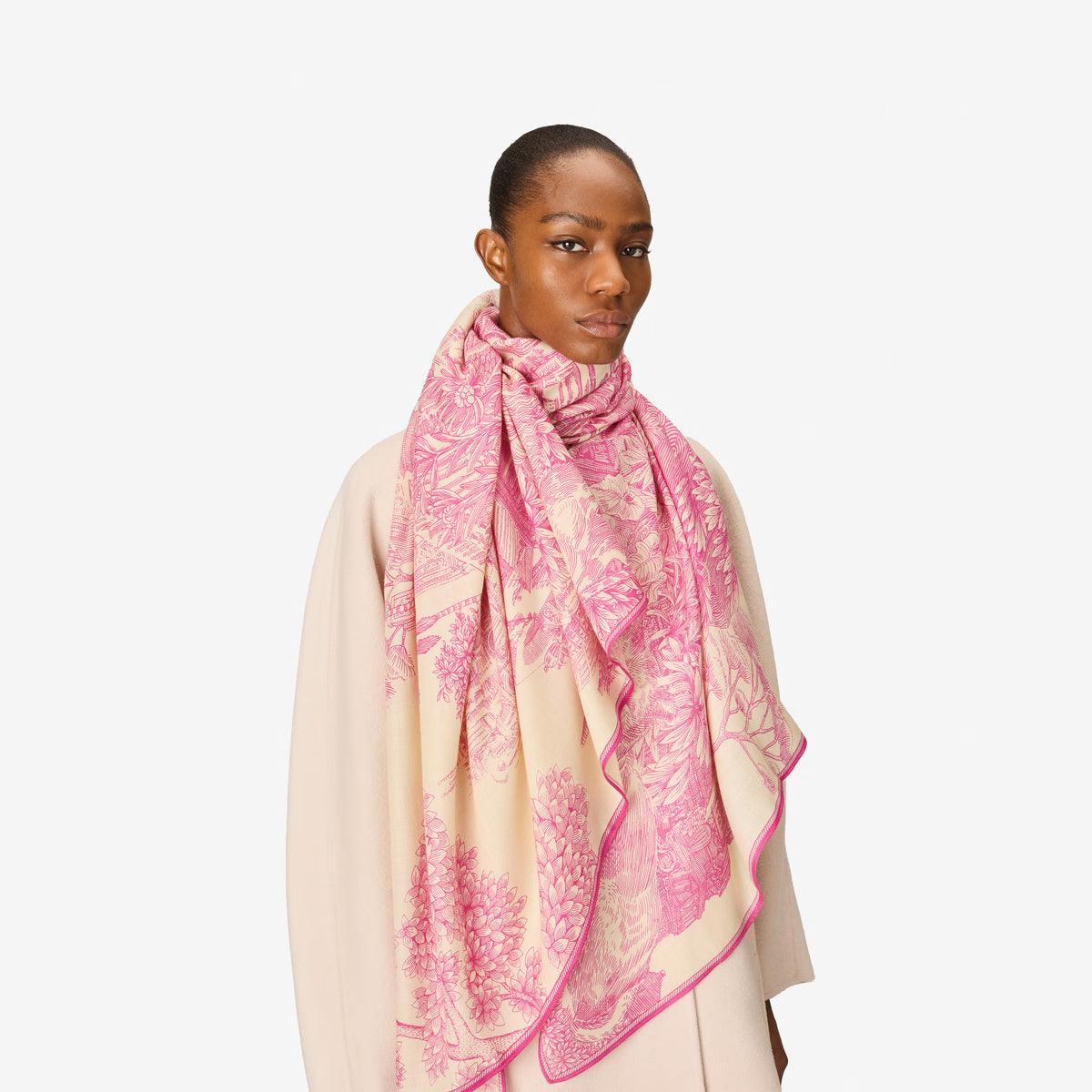 Inoui Editions Scarf 100 Wool Silk Piranesi Pink Scarf-Inoui Editions-Thistle Hill