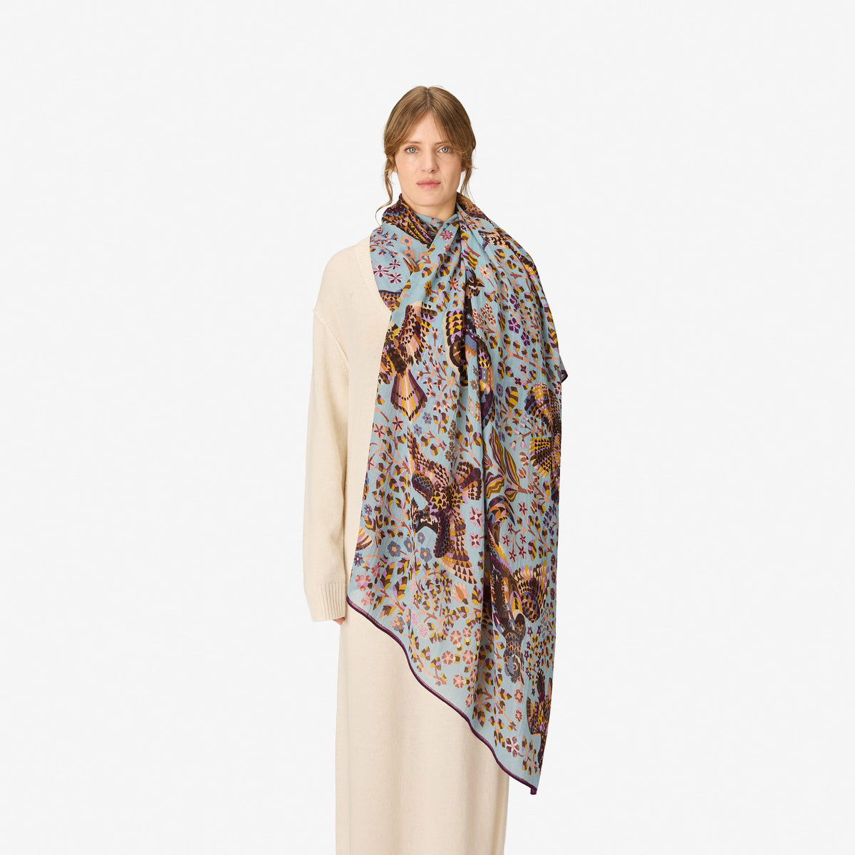 Inoui Editions Scarf 100 Rene Perrot Grey Scarf-Inoui Editions-Thistle Hill
