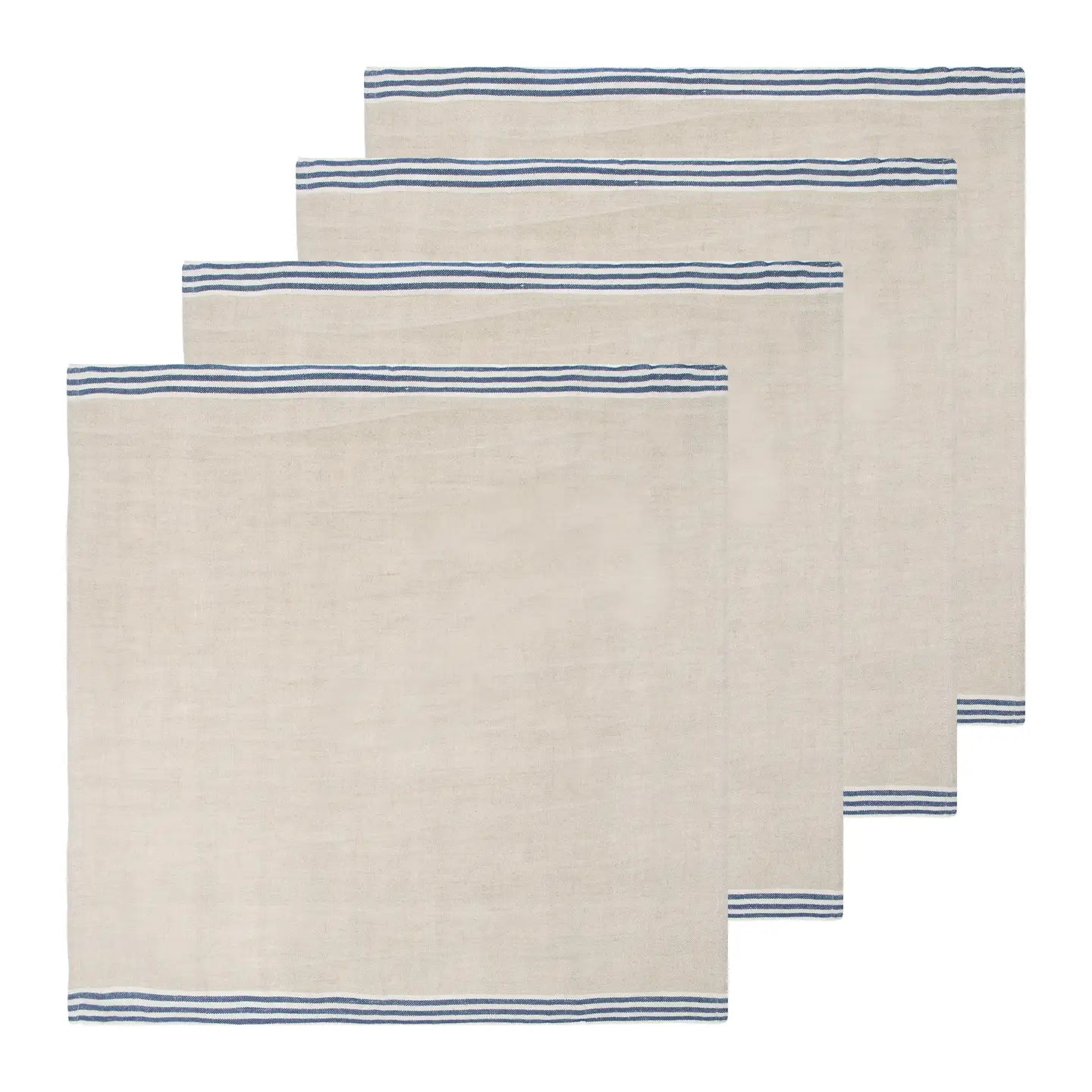 Alsace Natural & Blue Napkins Set of 4-Thistle Hill-Thistle Hill