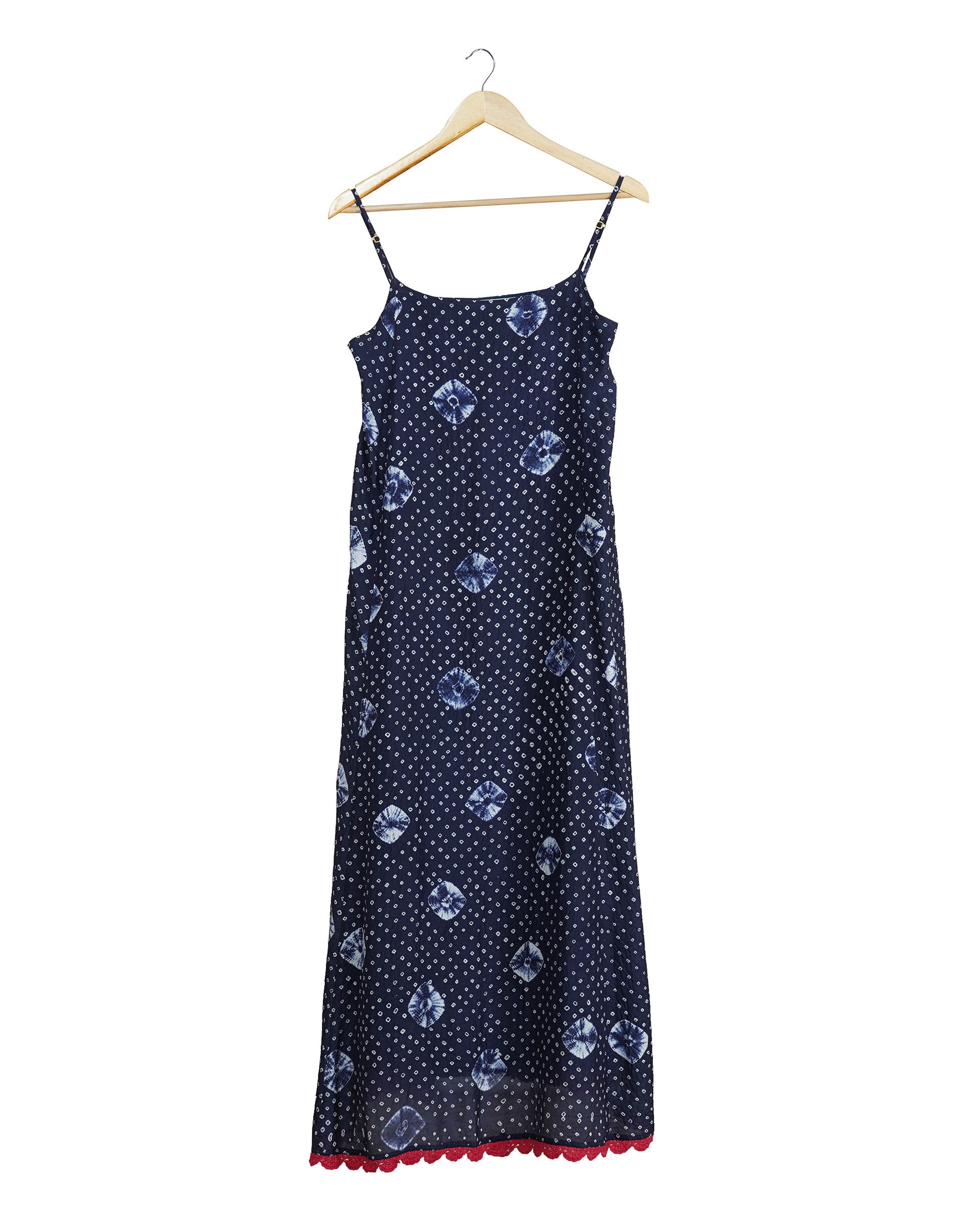 Injiri Indigo Shibori Slip Cotton + Silk Dress-Injiri-Thistle Hill