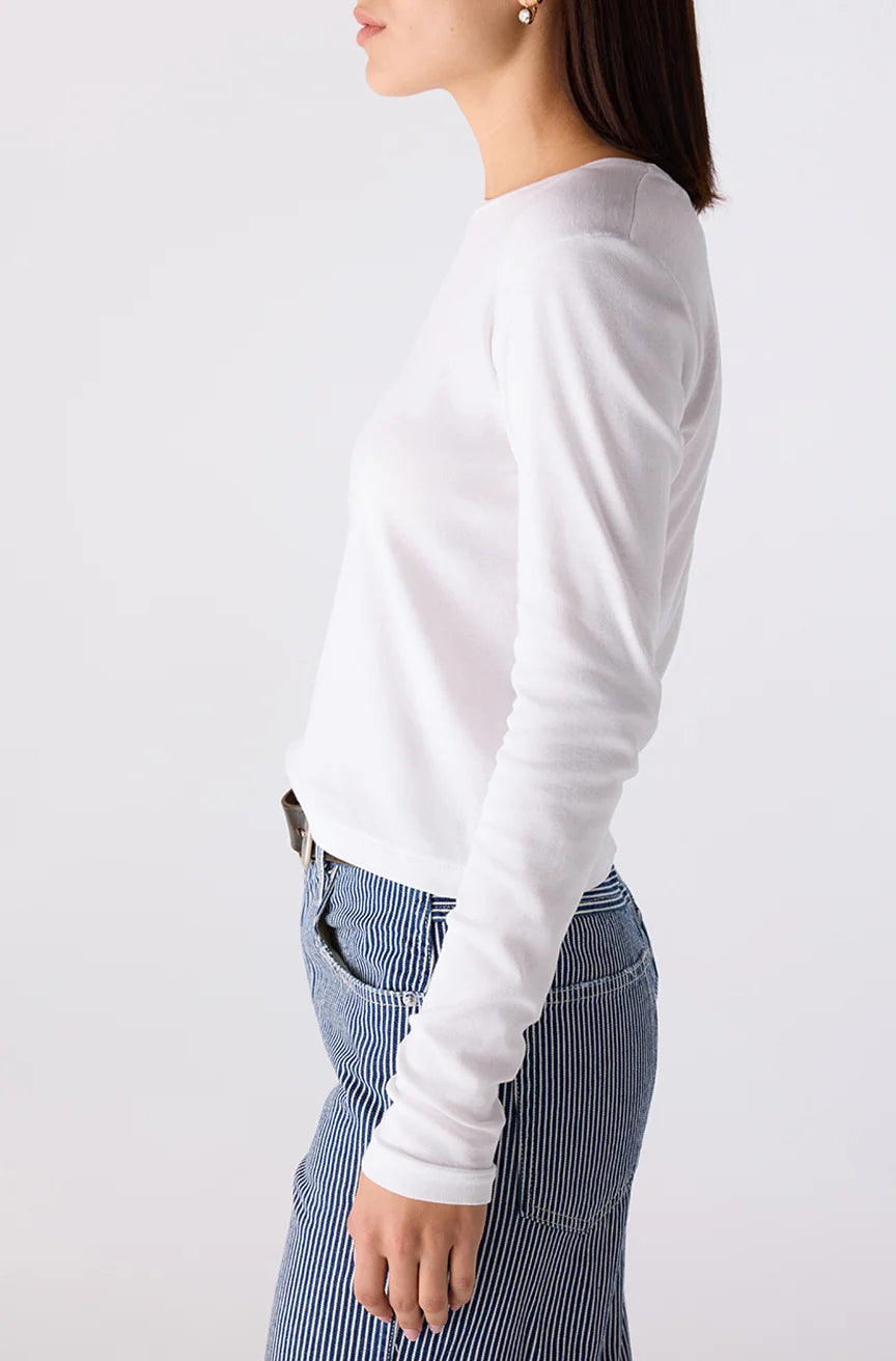 AMO Jade Long Sleeve Tee White-AMO-Thistle Hill