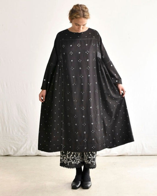 Maku Marina Black with Embroidered Blue Dress-Maku-Thistle Hill