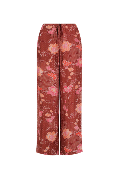 Hannah Art Wear Azra Pant Bloom Burgundy-Hannah Art Wear-Thistle Hill