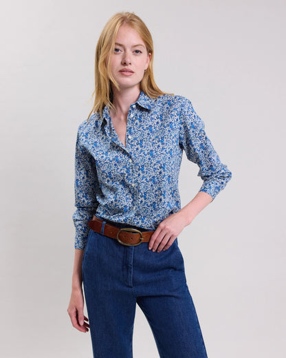 Hartford Liberty Print Shirt Coraz Blue Flower-Hartford-Thistle Hill