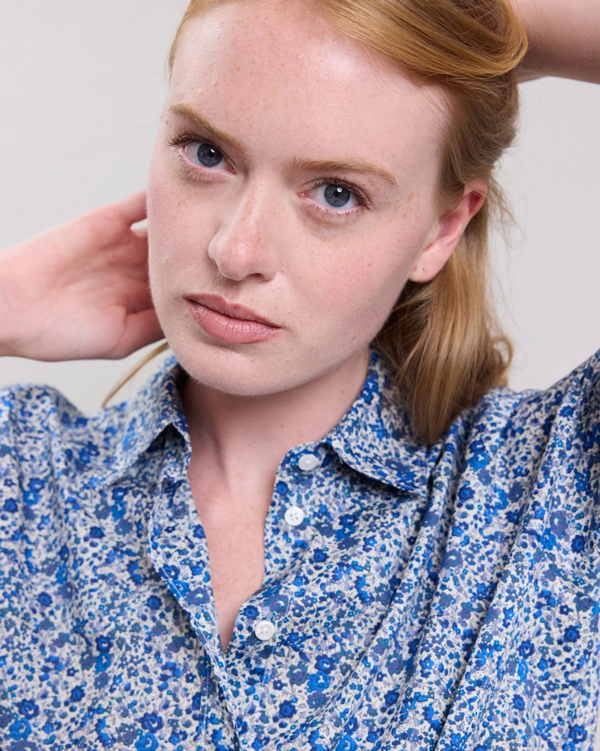 Hartford Liberty Print Shirt Coraz Blue Flower-Hartford-Thistle Hill