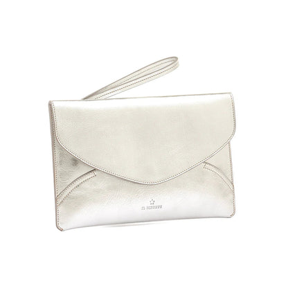 Il Bisonte Clutch Esperia Silver Brass Hardware-Il Bisonte-Thistle Hill