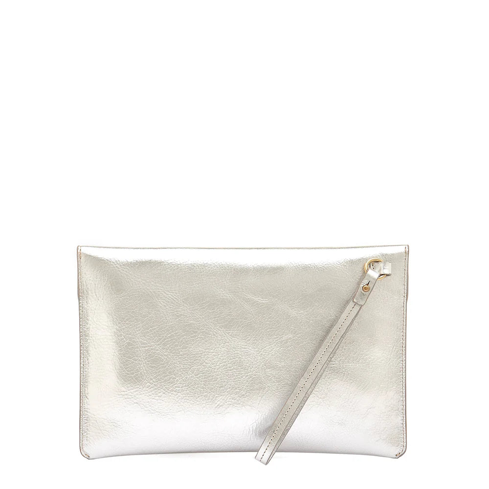 Il Bisonte Clutch Esperia Silver Brass Hardware-Il Bisonte-Thistle Hill