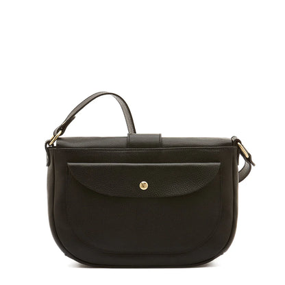 Fausta Medium Crossbody Black with Brass Hardware-Il Bisonte-Thistle Hill