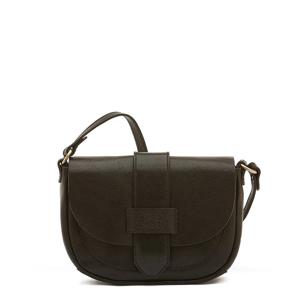 Fausta Small Crossbody Black with Brass Hardware-Il Bisonte-Thistle Hill