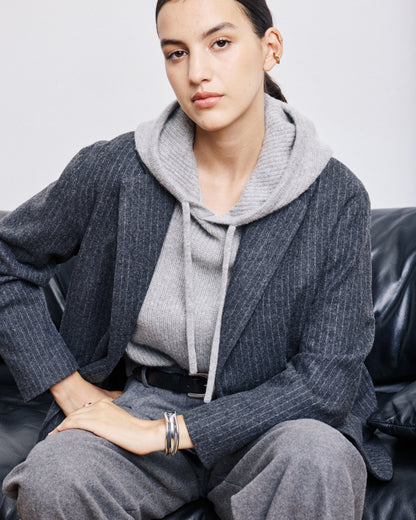 Hartford Woven Jacket Victo Dark Grey & White-Hartford-Thistle Hill