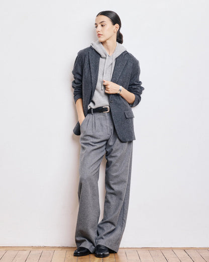 Hartford Woven Jacket Victo Dark Grey & White-Hartford-Thistle Hill
