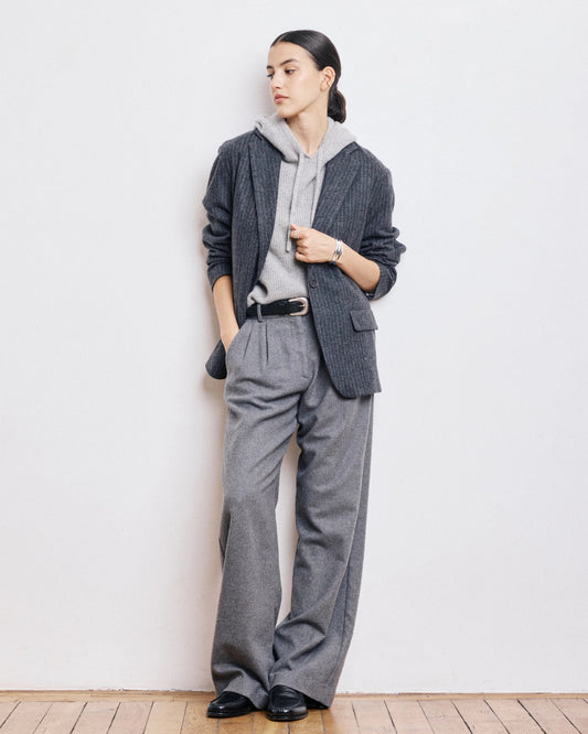 Hartford Woven Jacket Victo Dark Grey & White-Hartford-Thistle Hill
