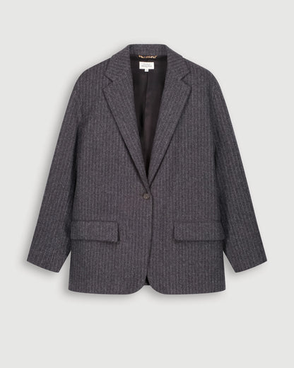 Hartford Woven Jacket Victo Dark Grey & White-Hartford-Thistle Hill