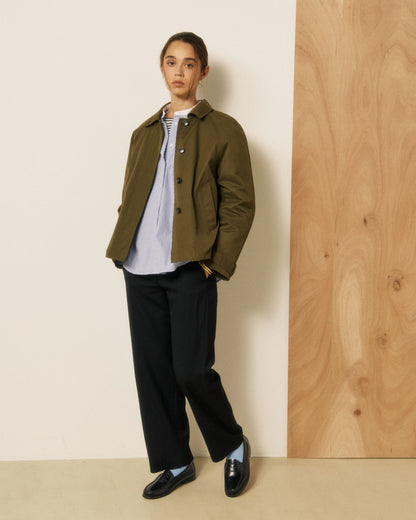 Hartford Woven Voltaire Coat Jacket Army-Hartford-Thistle Hill