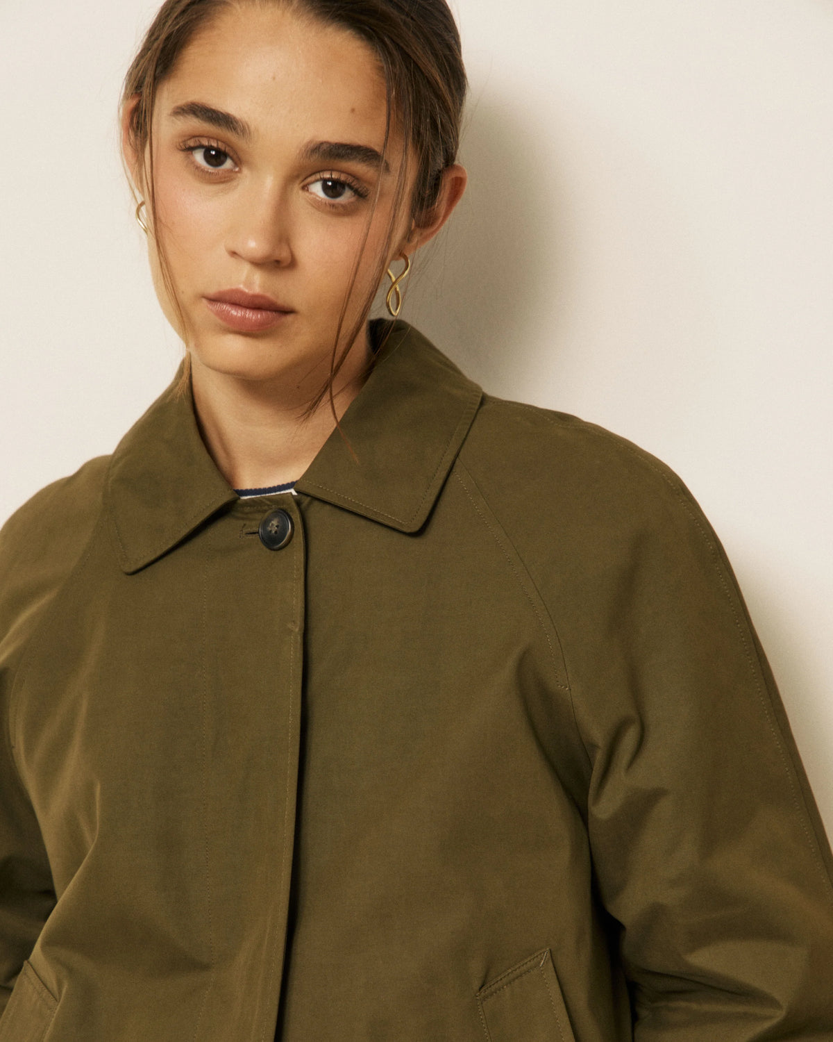 Hartford Woven Voltaire Coat Jacket Army-Hartford-Thistle Hill