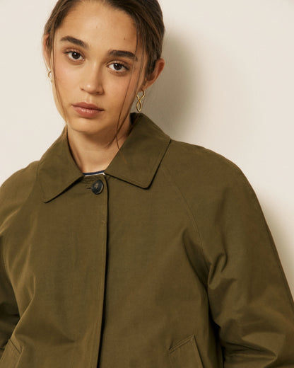 Hartford Woven Voltaire Coat Jacket Army-Hartford-Thistle Hill