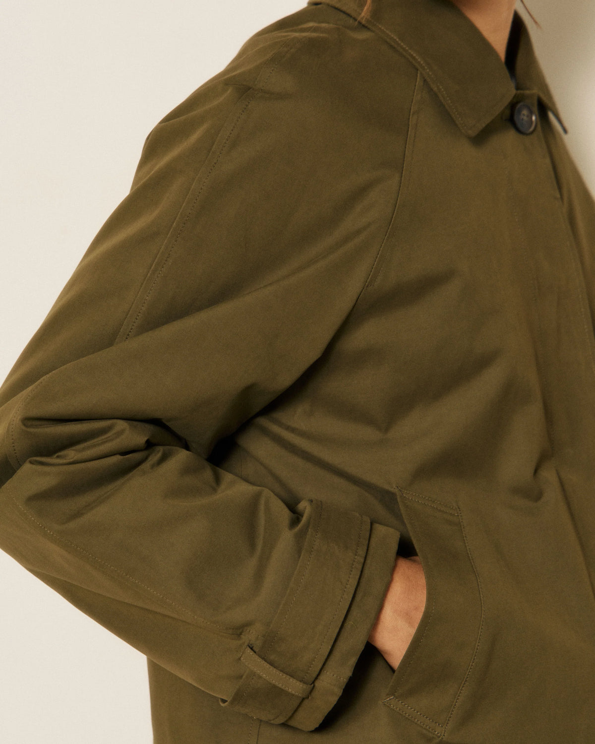 Hartford Woven Voltaire Coat Jacket Army-Hartford-Thistle Hill