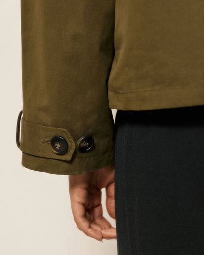 Hartford Woven Voltaire Coat Jacket Army-Hartford-Thistle Hill