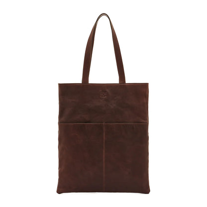 Il Bisonte Oriuolo Tote Bag Vintage Leather Coffee-Il Bisonte-Thistle Hill