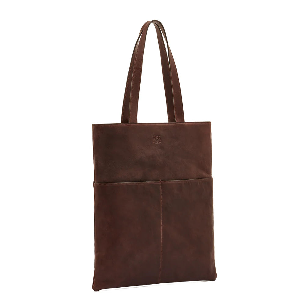 Il Bisonte Oriuolo Tote Bag Vintage Leather Coffee-Il Bisonte-Thistle Hill