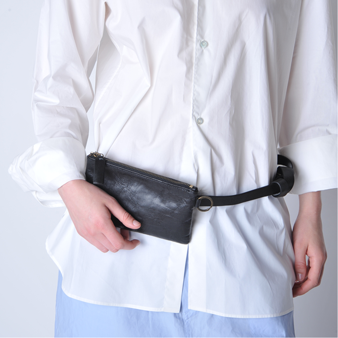 Bea Mombaers Flat Pouch & Belt Bag Tumbled Black-Bea Mombaers-Thistle Hill