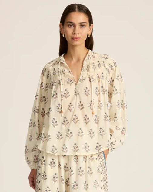 Hannah Art Wear Carmen Blouse Palma Sapphire-Hannah Art Wear-Thistle Hill
