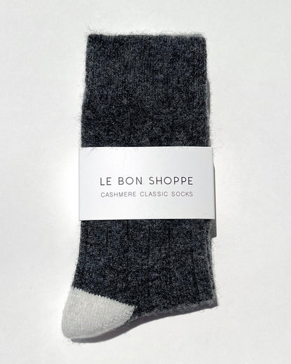 Le Bon Shoppe Classic Cashmere Socks Charcoal Melange-Le Bon Shoppe-Thistle Hill