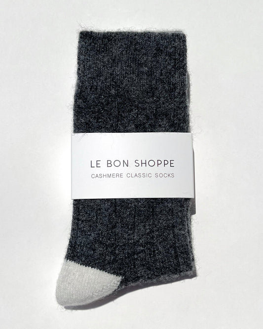 Le Bon Shoppe Classic Cashmere Socks Charcoal Melange-Le Bon Shoppe-Thistle Hill