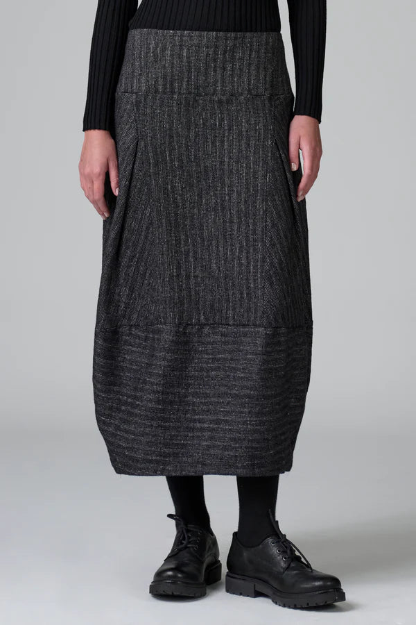 Transit Lined Skirt Bombé Shape in Herringbone-Transit-Thistle Hill