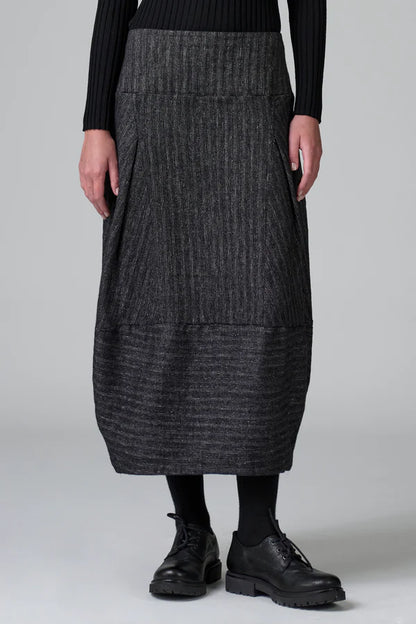 Transit Lined Skirt Bombé Shape in Herringbone-Transit-Thistle Hill