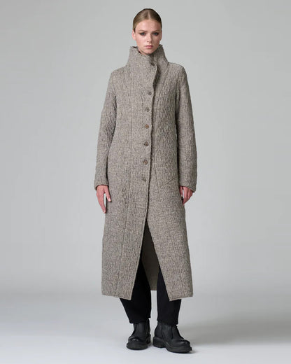 Transit Slim Fit Long Coat in Double Wool Cloth with High Collar-Transit-Thistle Hill