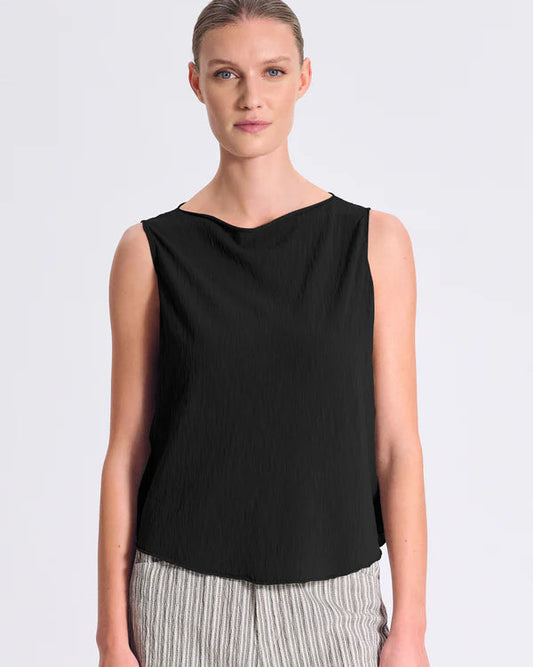 Transit Slub Knitted Top Tank Black-Transit-Thistle Hill