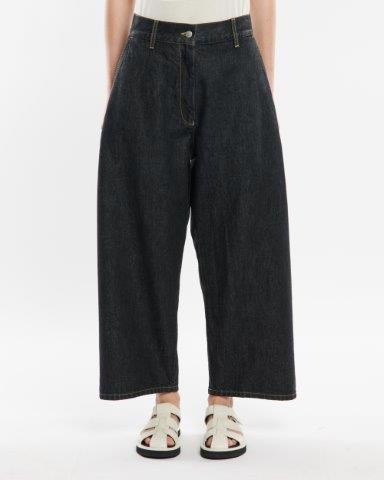 Studio Nicholson Chalco Denim Wide Crop Pant Black-Studio Nicholson-Thistle Hill