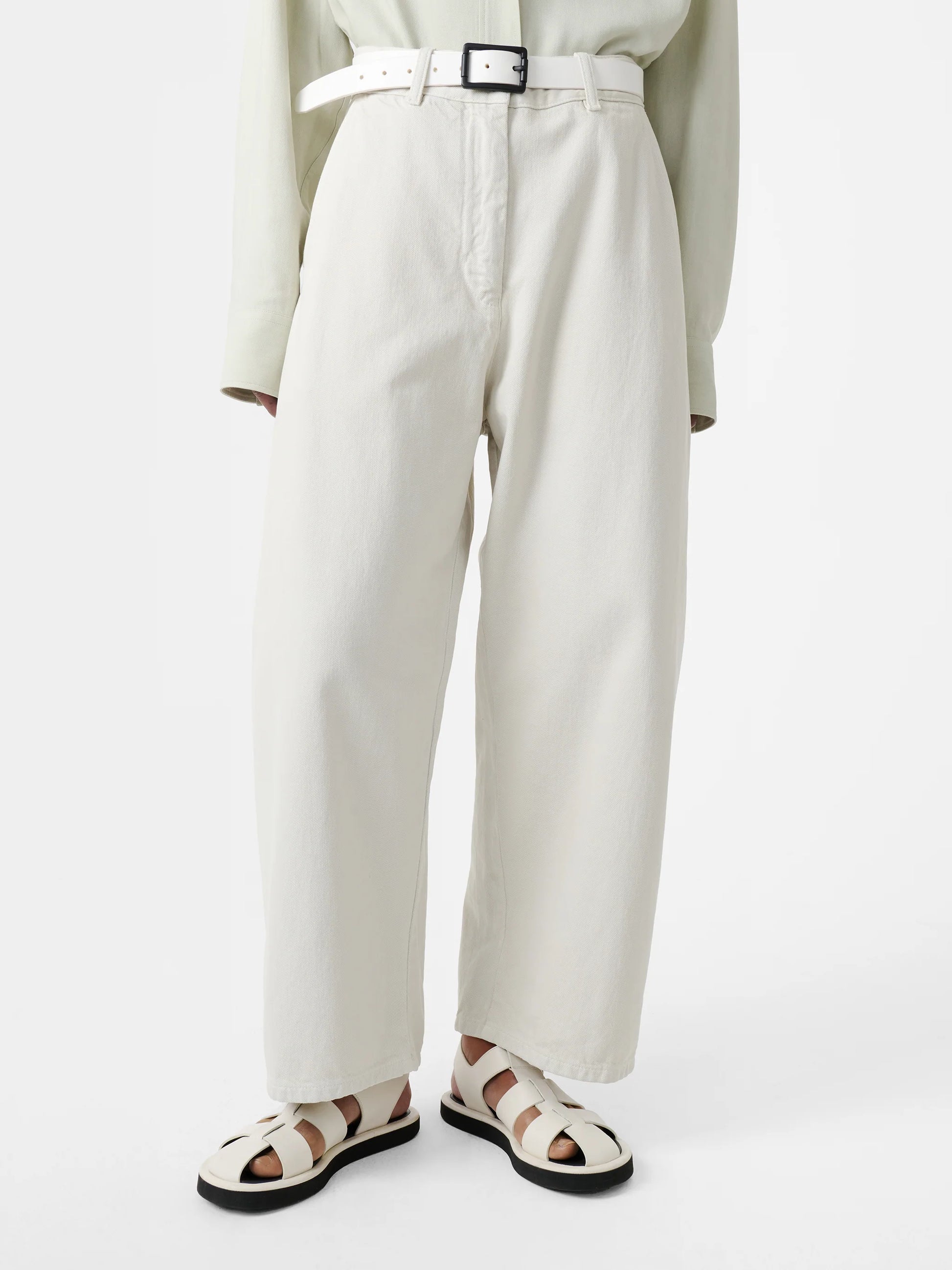 Studio Nicholson Chalco Denim Wide Crop Pant Ice-Studio Nicholson-Thistle Hill