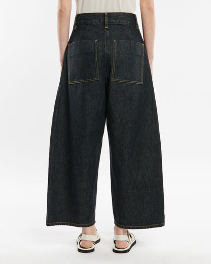 Studio Nicholson Chalco Denim Wide Crop Pant Black-Studio Nicholson-Thistle Hill