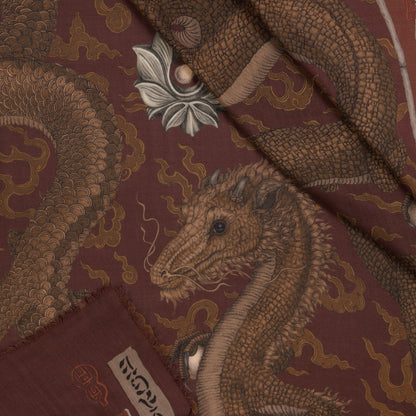 Sabina Savage Chasing The Pearl Wool Silk Shawl 135 Cinnabar & Lacquer-Sabina Savage-Thistle Hill