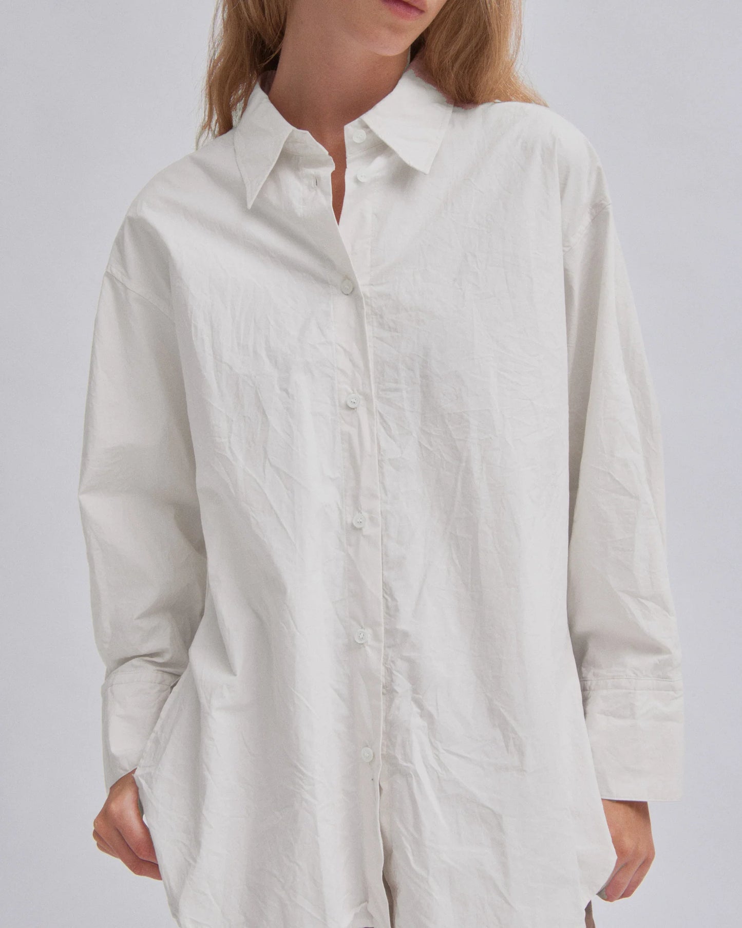Sayaka Davis Crinkle Oversizeed Shirt White-Sayaka Davis-Thistle Hill