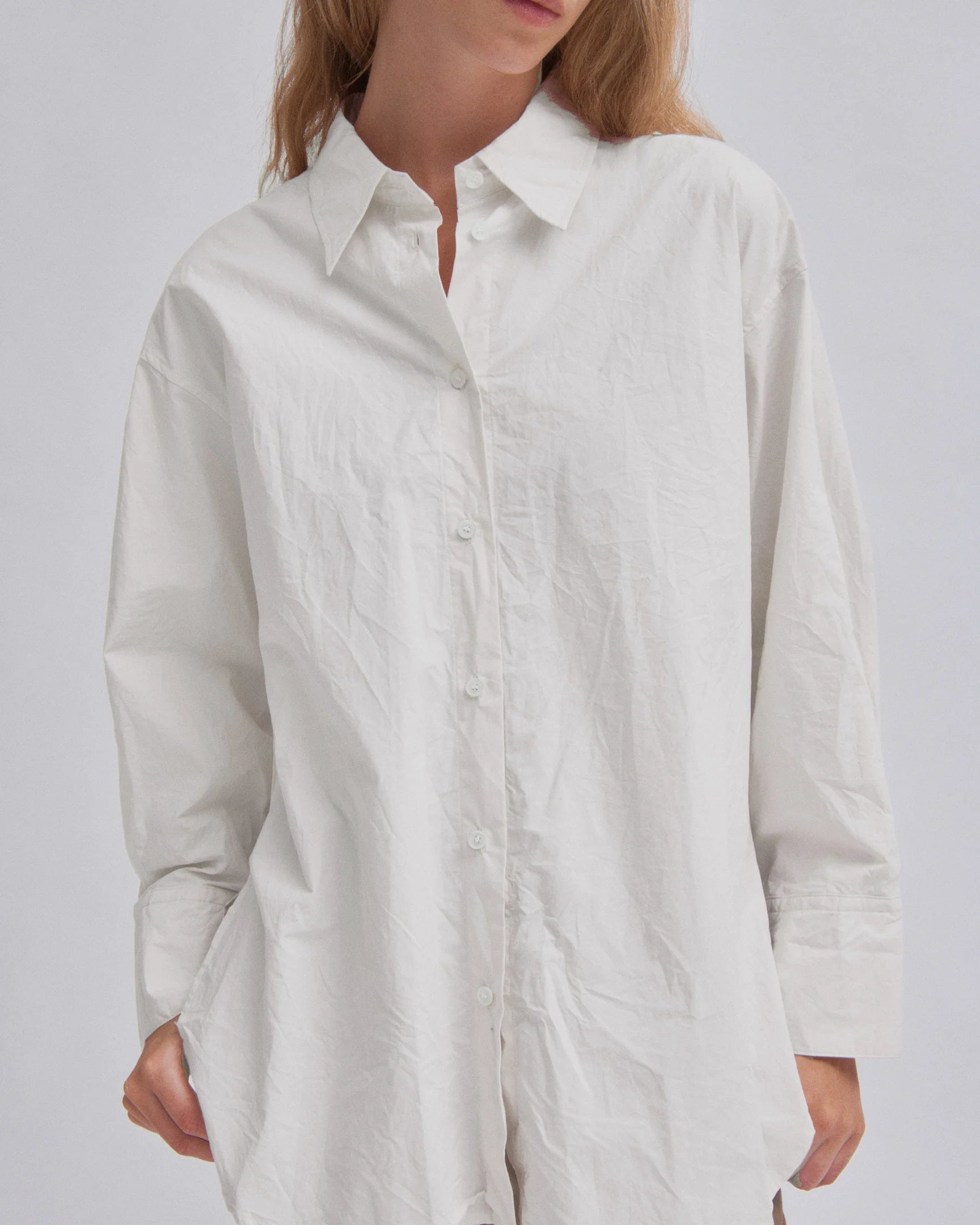Sayaka Davis Crinkle Oversizeed Shirt White-Sayaka Davis-Thistle Hill