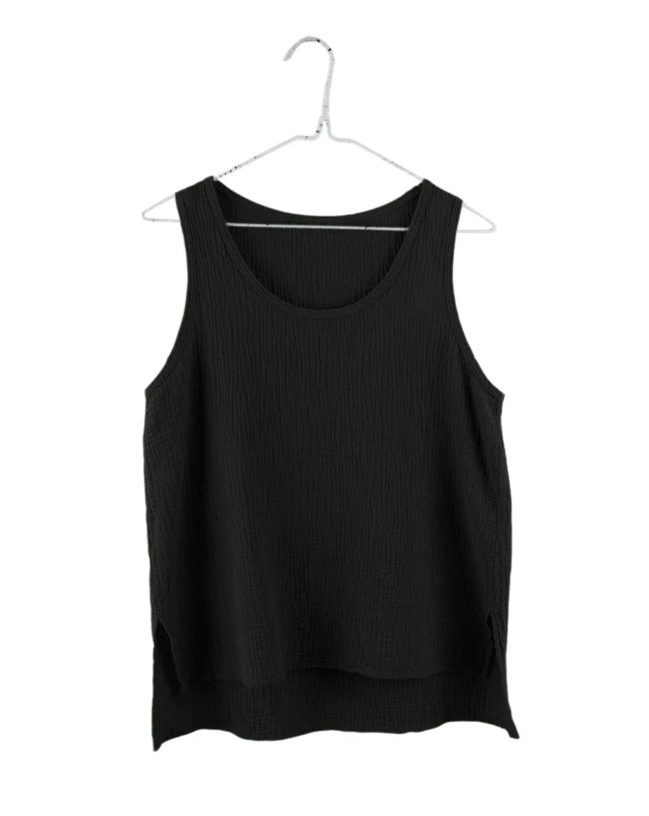 It is Well L.A. Sleeveless Gauze Top Black-It is Well-Thistle Hill