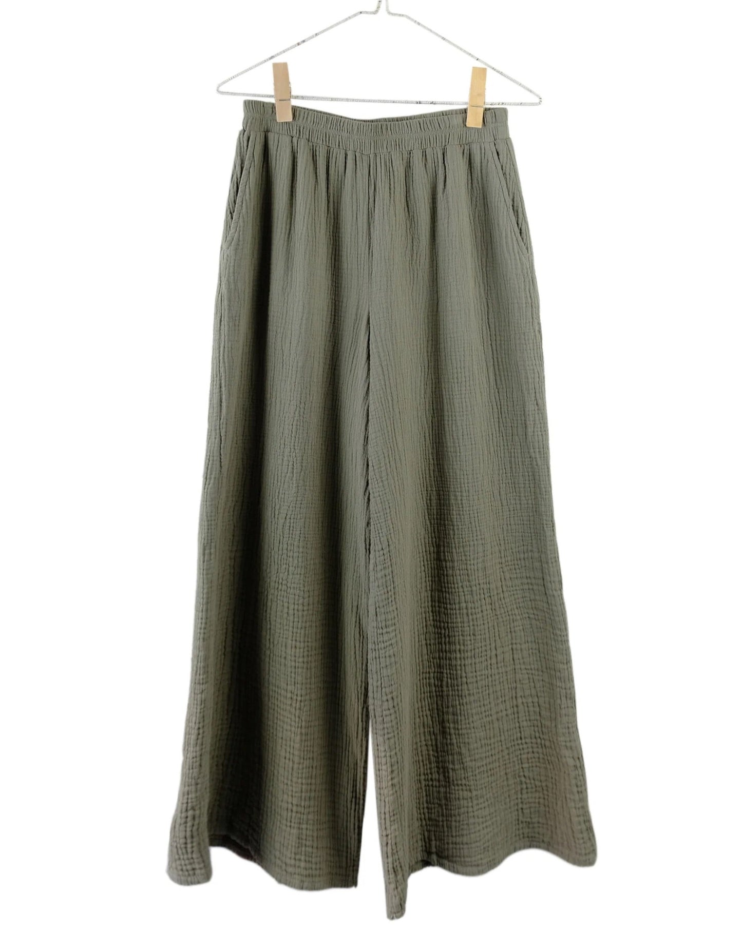 It is Well L.A. Full Length Gauze Pants Olive-It is Well-Thistle Hill