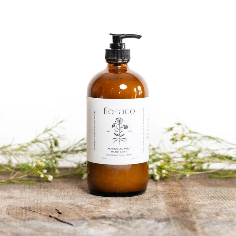 Floraco Magnolia Mint Glass Hand Soap-Floraco-Thistle Hill