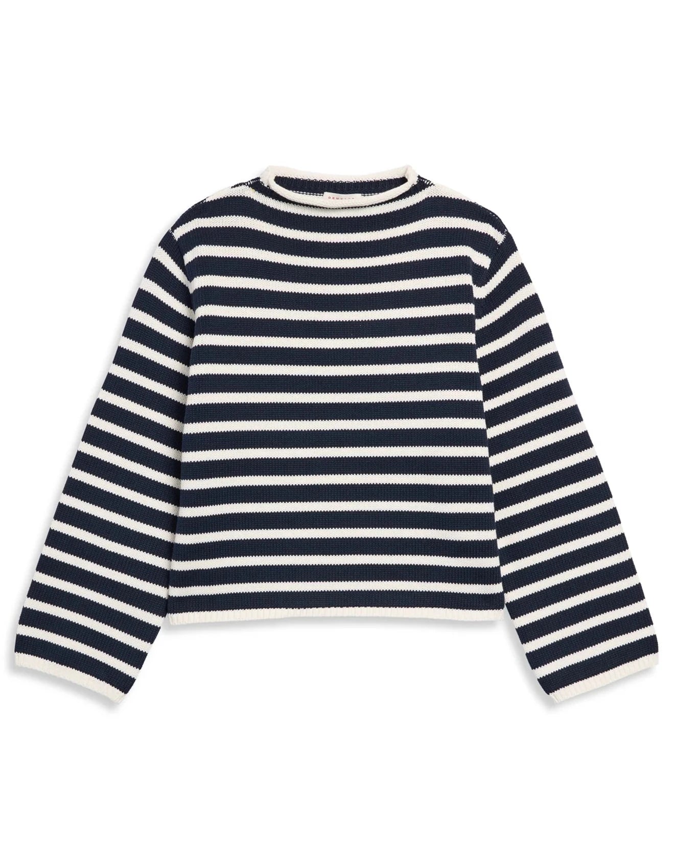 Demylee Dylan Stripe Cotton Sweater Off White Navy-Demylee-Thistle Hill